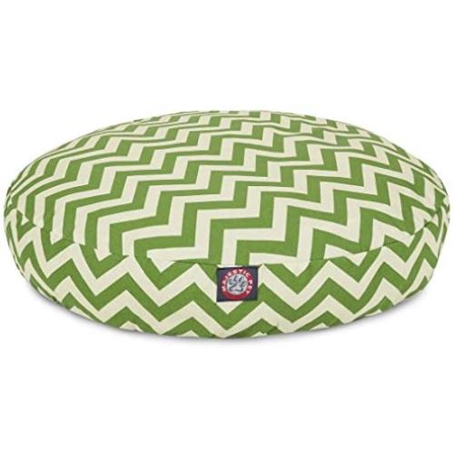 Sage Chevron Medium Round Indoor Outdoor Pet Dog Bed With Removable Washable Cover By Majestic Pet Products