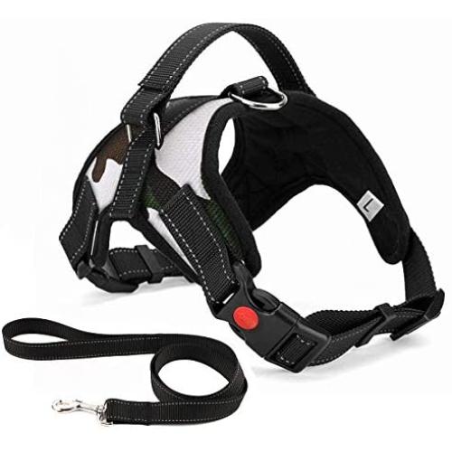 Musonic No Pull Dog Harness, Breathable Adjustable Comfort, Free Leash Included, for Small Medium Large Dog, Best for Training Walking