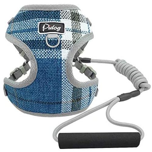 Didog Small Dog Harness and 3.5ft Leash Set with Inner Air Mesh Padded, No Pull Escape Proof Puppy Harness, Breathable Comfort All Weather Vest for Little Pet, Cat & Puppy