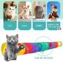 PAOPO Cat Tunnel,Cat Tube Toy Collapsible Indoor Interactive Cat Play Tunnel 2 Way Tube with Fun Ball Cat Toy,Best for Cat,Puppy,Rabbit