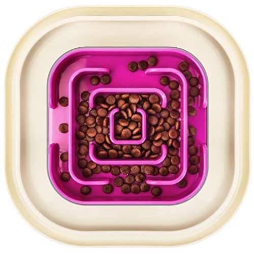 Bolux Slow Feeder Dog Bowls, 11''×11'' No-Spill Dog Food Puzzle Bowl, Pet Slow Feeder Lick Mat, Puppy Funny Feeder Bowl, Large & Heavy Dog Dishes, Slow Eating Pet Bowl for Small Medium Large Dogs