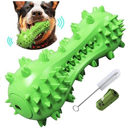 Dog Chew Toy Dog Toothbrush Chew Toys Dogs Squeaky Stick Dog Teeth Cleaning Toys for Aggressive Chewers Rubber Bite Resistant for Small Medium Large Dogs Pet Dental Oral Care