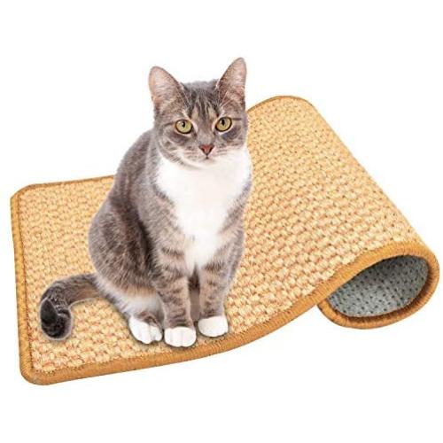 Cat Scratching Mat, Anti-Slip Sisal Cat Scratcher Pad, No More Torn Cardborad Scratch Play/sleep/cat Litter/door Mats, for Cat Grinding Claws, Protect Furniture Carpets & Sofas (23.6'' X 15.7'')
