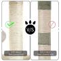 PGFUN 2 in 1 Cat Scratching Post Natural Sisal Cat Claw Scratcher with Interactive Ball Toy for Small Cats and Kittens