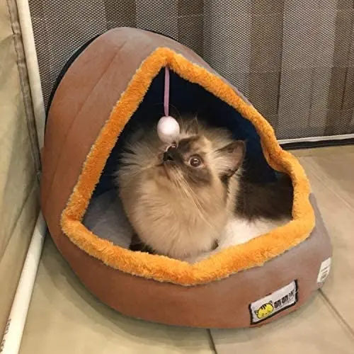 Chenyouwen Pet Beds Great Pet Dog Cat Warm Soft Bed Pet Cushion Dog Kennel Cat Castle Foldable Puppy House with Toy Ball, Size:L(Camel Color) (Color : Camel Color) Chenyouwen Pet Beds Great Pet Dog Cat Warm Soft Bed Pet Cushion Dog Kennel Cat Castle Foldable Puppy House with Toy Ball, Size:L(Camel Color) (Color : Camel Color)