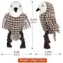 Lewondr Plush Dog Toys, Cute Soft Squeaky Plush Toy for Dogs Quality Corduroy Animated Stuffed Puppy Chew Toy with Squeakers Owl-Shape Interactive Soft Pet Toys for Biting - Coffee & White