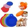 TOULIFLY Pet Food Can Covers, Can Covers for Pet Food Cans, Universal Size, 6 Pcs Silicone Pet Can Covers & 3 Pcs Pet Spoons, Pet Food Can Cover Universal Silicone Cat Dog Food Can Lids