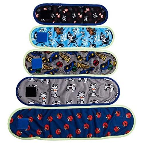 VIILER - 4 Pcs Reusable Dog Diapers and Belly Bands for Small Male Boy Dog Puppy (M: Adjustable 10.0''-11.0'')