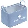Geyecete Canvas Cat Toy Basket Basket for Cat Stuff Dog/Cat Toys, cat Blanket,cat Clothes Storage -15in x 10.5in x 10in-Cat Stuff Geyecete Canvas Cat Toy Basket Basket for Cat Stuff Dog/Cat Toys, cat Blanket,cat Clothes Storage -15in x 10.5in x 10in-Cat Stuff