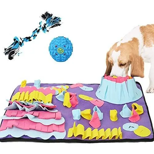 Humorous.P Snuffle Mat for Dogs - Durable Dog Feeding Mat Washable Pet Nosework Mat Hunting Training Mat Play Mats Great for Dogs Natural Foraging Skills Humorous.P Snuffle Mat for Dogs - Durable Dog Feeding Mat Washable Pet Nosework Mat Hunting Training Mat Play Mats Great for Dogs Natural Foraging Skills