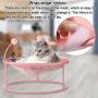 Cat Hammock, Cat Bed Dog Bed Pet Hammock Bed Pet Resting Seat Safety Cat Shelves -with Stand Detachable and Washable, Free-Standing Cat Sleeping Bed Breathability Easy Assembly Indoors Outdoors (Pink)