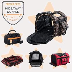 Prefer Pets Hideaway Pet Airline Approved Travel Carrier Duffel Bag & Backpack Helps Reduce Pet’s Fear & Anxiety