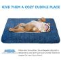 AIPERRO Dog Bed Crate Pad Mat with Removable Washable Cover, Non Slip Plush Pet Sleeping Mattress Thick Soft Cotton Cushion for Small Medium Large Dogs (Blue, 35'' x 23'')