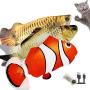 rosyclo 3 Pack Flopping Electric Moving Fish Cat Toy,Realistic Plush Simulation Wiggle Fish Catnip Indoor Floppy Pillow Toys,Funny Interactive Pets Chew Bite Kicker Supplies for Cats Kitty Exercise
