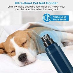 TeqHome Upgraded Dog Nail Grinder, 2 Speed Quiet USB Rechargeable Eelectric Pet Nail Trimmer Painless Paws Grooming for Small Medium Large Dogs & Cats