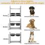 Emfogo Dog Bowls Elevated 3 Heights 4in 8in 13in Wood Raised Dog Bowl Stand with Double Bowls Raised Feeder for Dog Cat 16.7x15.5 inch (Cement Gray)