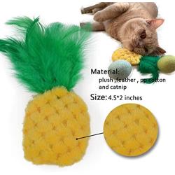 Jcheupet 17pcs Assorted Cat Toys,Interactive Toys Set Including Wool Balls,Catnip Feather Pineapple,Paper Rope Balls and Feather Mice for Kitty,Cat,Kitten with Storage Bag