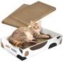 GooFoto Cat Scratcher Cardboard Scratching Collection Toy Scratchy Box Lounge Durable Scratching Pad Reversible Relaxing Bed