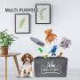 Vumdua Dog Toy Box, Dog Toy Storage Bin with Metal Handles - Collapsible Pet Supplies Storage Basket, Perfect for Organizing Pet Toys and Accessories