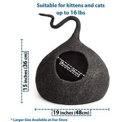 MEOWFIA Premium Cat Bed Cave (Large) - Eco Friendly 100% Merino Wool Beds for Cats and Kittens