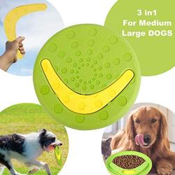 Hooome 3 in 1 Multifunctional Durable Dog Pet Flying Disc Toy Flying Frisbee Flying Saucer Training Toys Dog Bowl for Outdoor Interactive Fun