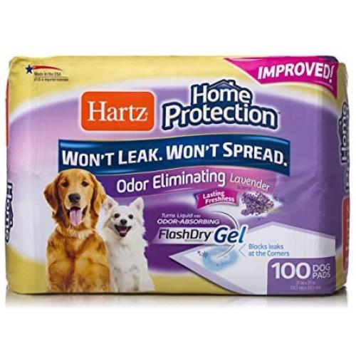 Hartz Home Protection Unscented Odor Eliminating Gel Dog Pads, 21'' x 21'', 100 Count