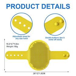 Dog grooming Shampoo brush, Lilpep pet bath comb brush, which helps to soothe massage, rubber comb, adjustable ring handle, suitable for pet cats and dogs (yellow)