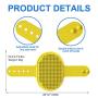 Dog grooming Shampoo brush, Lilpep pet bath comb brush, which helps to soothe massage, rubber comb, adjustable ring handle, suitable for pet cats and dogs (yellow)
