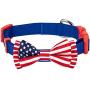 Blueberry Pet 6 Patterns Patriotic Spirits Flags Collection - American Flag, UK, France Bowtie Collars