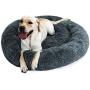 BODISEINT Faux Fur Dog Bed Cat Bed,Shag Round Anti-Anxiety Pet Calming Bed Doughnut Cuddler for Medium Large Puppy Dog Cat Kennel Cushion Self Warming Bed