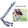 SYOOY Interactive Dog Toy Extendable Teaser Wand Pet Teasing Flirt Pole Fun Toy with 3 Chewing Cotton Rope Tail for Outdoor Obedience Chasing Pulling Training Exercising