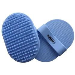 Pixikko Pet Curry Shampoo Brush/Comb for Bathing - Massaging - Deshedding - on Wet or Dry Hair 1-PC