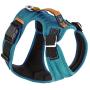 Gooby Pioneer Dog Harness with Control Handle & Seat Belt Restrain Capability, small, Blue