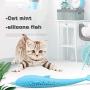 Studyset Catnip Toys Pets Pillow Chew Bite Supplies,Soft Silicone Mint Fish Shape Cat Toothbrush Chew Toy Automatic Cat Teaser
