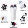 Dog Water Bottle Dog Bowls for Traveling Pet Food Container 2-in-1 with Collapsible Dog Bowls, Outdoor Dog Water Bowls for Walking Hiking Travelling … (White)