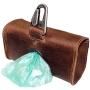 Hide & Drink, Durable Extra Large Leather Dog Poop Bag Dispenser, Fits Extra Bag Rolls, Treats or Keys, Dog Walker Essentials, Brass Metal Clip, Handmade :: Bourbon Brown