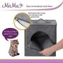 MiMu Cozy Cat Bed Cave - Large Cat Bed Hideouts with Felt Cat Cube Insert Pillow, Covered Cat Bed Box Shaped Cat Hut