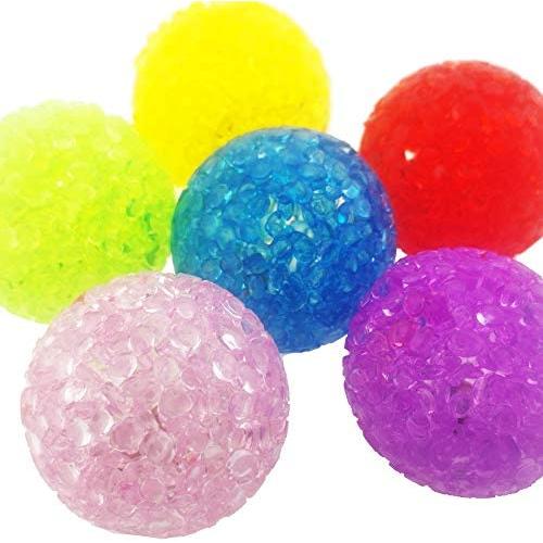 Aduck Cat Ball Toys with Bells -1.5 Inches, Varieties Cute Crystal Balls Keep Busy for Your Cats, Non-Toxic and Lightweight, Pack of 6