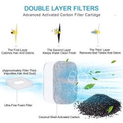 YOUTHINK Replacement Pet, 4Pcs Premium Cotton Activated Carbon and 1Pcs Foam Filters Ceramic Cat Water Fountain, White