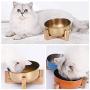 La La Pet Pet Feeder Feeding Bowl Stainless Steel Bamboo Rise Food Bowl Drinking Bowl for Dogs Cats