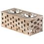 Huntley Pet Elevated Dog and Cat Double Bowl Feeder Stainless Steel Bowls
