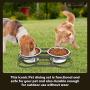Iconic Pet Dog or Cat Stainless Steel Double Diner Elevated Bowl Set with Heavy Duty Bone Shaped Rim