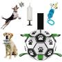 Dog Soccer Ball Toy, Interactive Dog Toys Soccer Ball with Grab Tabs ,Water Dog Toy for Large Medium Small Breeds,Durable Outdoor Herding Jolly Ball Toy for Dog Present Gift