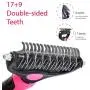 Petpopo Pet Grooming Tool,with Inwardly Curved Sharp Blades,Double Side Undercoat Rake Comb for Dog and Cat,Easily Remove Floating Hair, mats and Knots,Suitable for Long-Haired Pet Petpopo Pet Grooming Tool,with Inwardly Curved Sharp Blades,Double Side Undercoat Rake Comb for Dog and Cat,Easily Remove Floating Hair, mats and Knots,Suitable for Long-Haired Pet