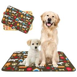 PUPTECK Washable Pee Pads for Dogs - 2 Pack Reusable Puppy Potty Training Mats, Anti-Slip Dog Whelphing Pads, Waterproof Pet Food Water Bowls Mats, 24''x36''