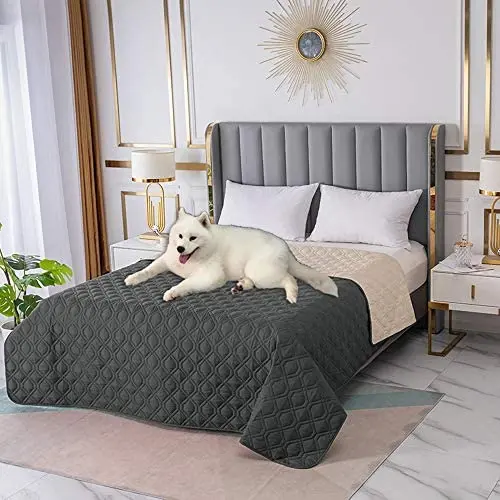 RBSC Home Waterproof Blanket Dog Bed Cover Non Slip Large Sofa Cover Incontinence Mattress Protectors for Pets Dog Cat with 1 Brush (8682DG)