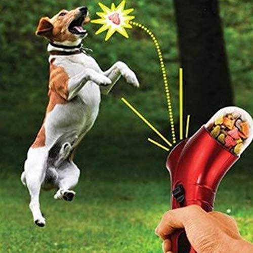DishyKooker Home Dog Snack Catapult Launcher Dog Cat Treat Launcher Snack Food Feeder Catapult Pet Interactive Training Toys Convenient Items