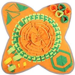 Yincimar Pet Snuffle Mat Dog Feeding Mat Small Large Dog Foraging Skills Training Mat Machine Washable Pet Activity Play Mat (Orange)
