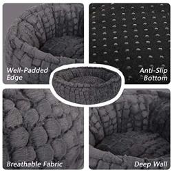 Dog Bed - Comfortable Pet Bed - Ultra Soft Fabric - Machine Washable - Self Warming Round Dogs and Cats Bed