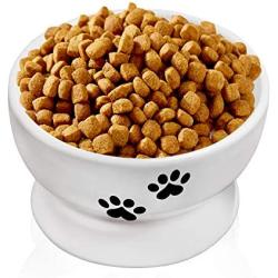 Ceramic Raised Cat Bowls, Elevated Food Bowls or Water Bowls, Cat Food Bowls，Stress Free, Backflow Prevention, Ceramic Cat Water Bowl No-Spill